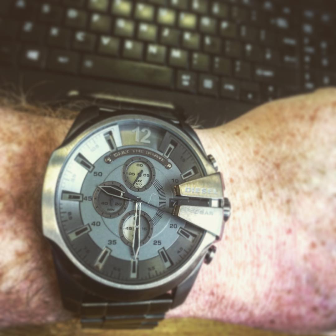 Thanks for the birthday cash, watch now purchased #diesel #megachief #gunmetal #51mm