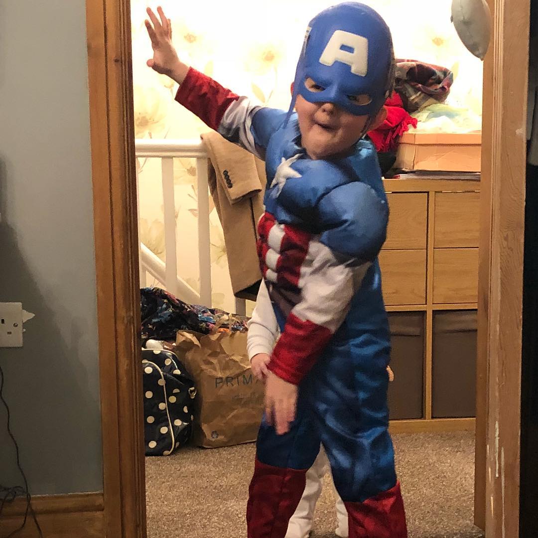 Jack quite liked his #worldbookday outfit #marvel #captainamerica #treat