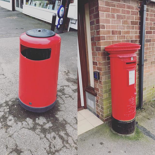 #spotthedifference jack nearly put some cards in the wrong #postbox at the weekend. #redpostbox #mailfail